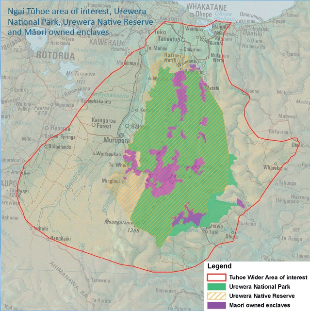 Tuhoe area of interest Te Urewera